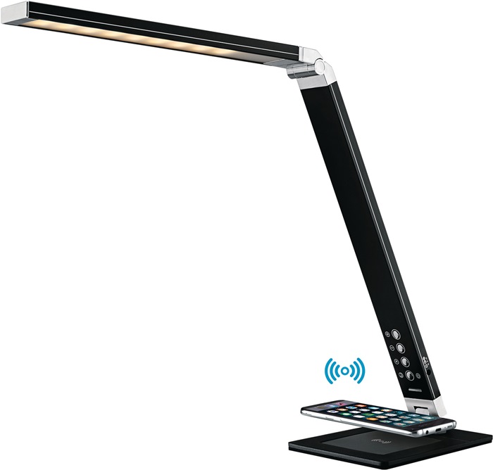 HANSA Schreibtischleuchte  Aluminium schwarz Höhe max. 420 mm Standfuß mit LED