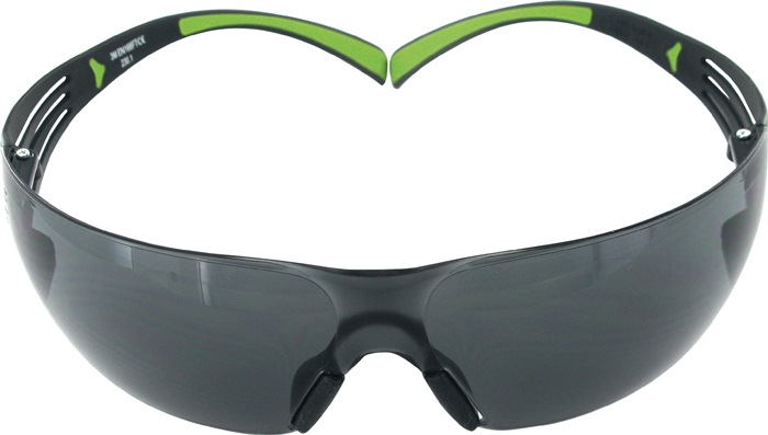 3M Schutzbrille SecureFit-SF400 EN 166, EN 170 Bügel schwarz grün, Scheibe grau Polycarbonat