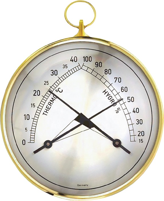 TFA Thermo-Hygrometer  Messbereich 0 bis 40°C / Luft 15-99 % T.35mm Messingring 5 Stück