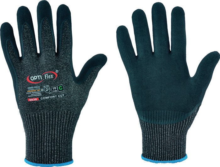 OPTIFLEX Schnittschutzhandschuh Comfort Cut Größe 8 schwarz meliert/schwarz PSA-Kategorie II 12 Paar