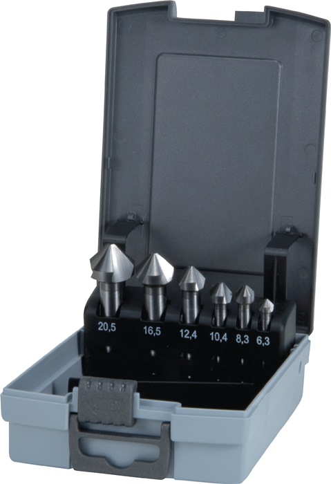 RUKO Kegelsenkersatz DIN 335 C 90° 6,3-20,5 mm HM 6-teilig Kunststoffkassette