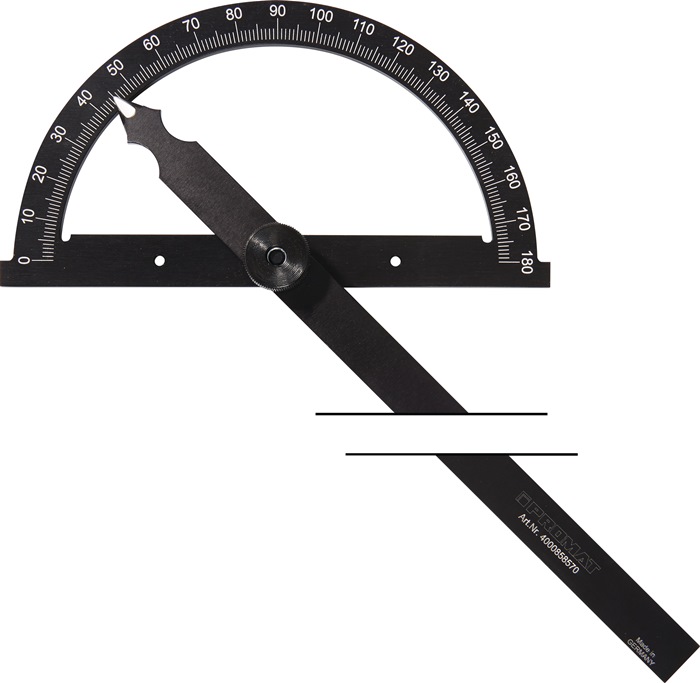 PROMAT Winkelmesser Gradbogendurchmesser 150 mm Schenkellänge 200 mm