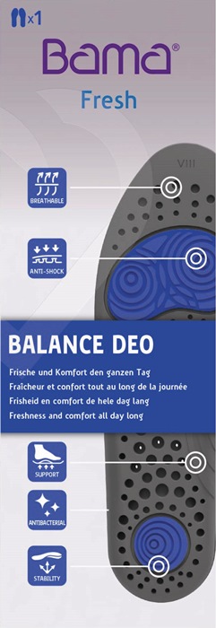 BAMA Einlegesohle Balance Deo Größe 41 schwarz/blau antibakteriell