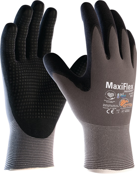 MaxiFlex Endurance Handschuh AD-APT 42-844 Größe 8 grau/schwarz Nylon mit Nitrilschaum 12 Paar