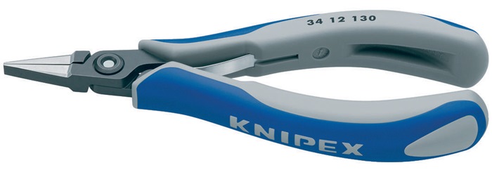 Knipex Präzisions-Elektronik-Flachzange 34 12 130 Länge 135 mm flachbreite Backen poliert Form 1 mit Mehrkomponenten-Hüllen