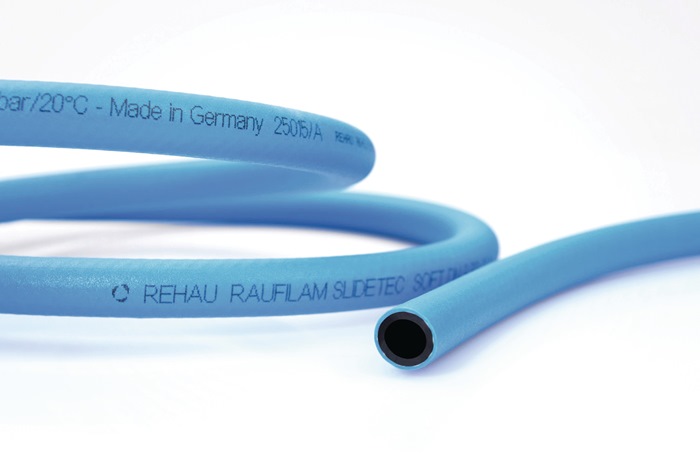REHAU PVC Industrieschlauch Raufilam Slidetec soft Innen 19 mm Außen 26,4 mm Länge 50 m blau