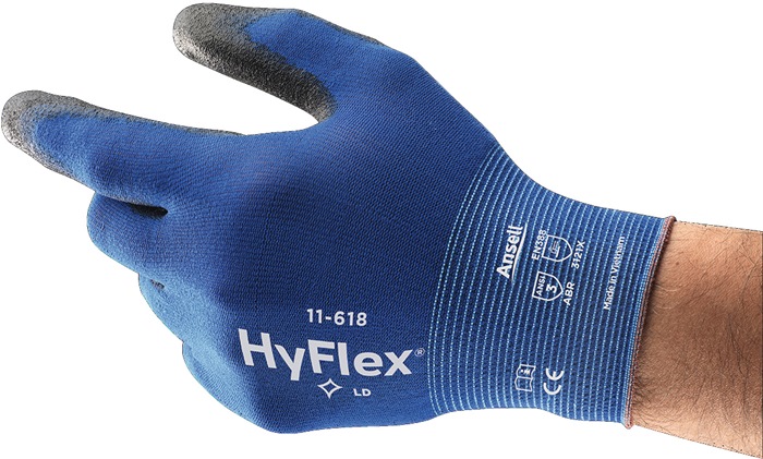 ANSELL Handschuh HyFlex® 11-618 Größe 10 blau/schwarz PSA-Kategorie II 12 Paar
