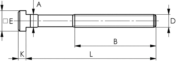 AMF T-Nutenschraube (DIN 787) T-Nut 12 mm M12 Länge 50 mm Güteklasse 10.9