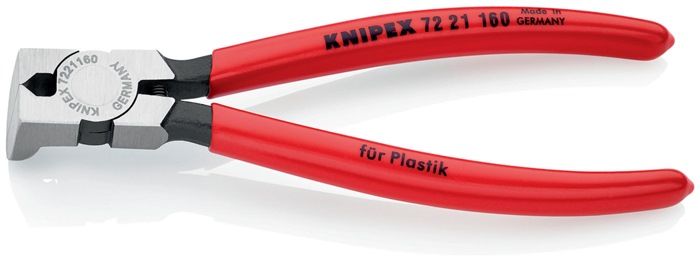 Knipex Seitenschneider für Kunststoffe 72 21 160 Länge 160 mm poliert 85° gewinkelt mit Kunststoffüberzug