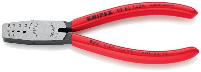 Knipex Aderendhülsenzange 97 61 145 A Länge 145 mm 0,25 - 2,5 mm² poliert mit Kunststoffüberzug
