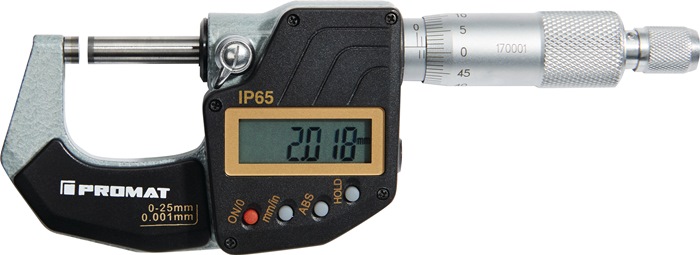 PROMAT Bügelmessschraube DIN 863/1 IP65 25-50 mm digital