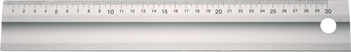 PROMAT Lineal Länge 300 mm Aluminium mit Griffmulde Querschnitt 50 x 5 mm