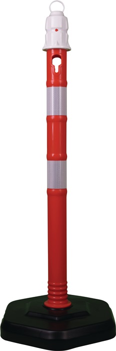 Sperrpfosten  Polypropylen rot/weiß Ø 63 mm zum Aufstellen mit Öse
