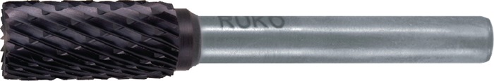 RUKO Frässtift ZYA 6 mm Kopflänge 18 mm Schaft 6 mm VHM TiCN Kreuzverzahnung mit Stirn