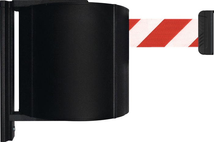 VIA GUIDE Gurtkassette  D170xH215mm schwarz Gurtlänge 22 m rot/weiß zur Wandmontage