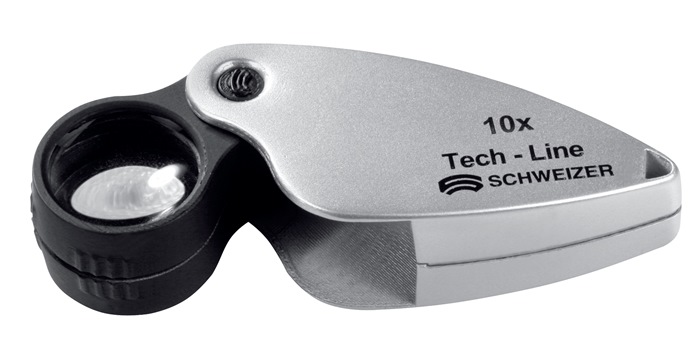 SCHWEIZER Einschlaglupe Tech-Line Vergrößerung 10x Linsendurchmesser 22,8 mm