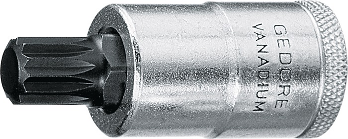 GEDORE Steckschlüsseleinsatz INX 19 1/2" Innen-Vielzahn M10 Länge 55 mm