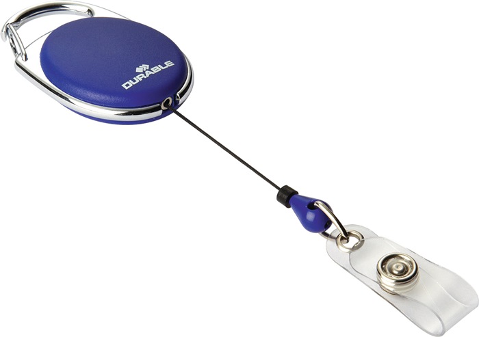 DURABLE Ausweishalter  mit Druckknopfschlaufe Bandlänge 800 mm blau