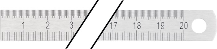 PROMAT Stahlmaßstab Länge 300 mm Stahl biegsam Teilung B = mm/1/2 mm