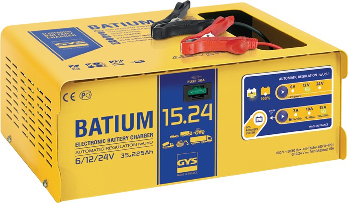 GYS Batterieladegerät BATIUM 15-24 6 / 12 / 24 V effektiv: 22 / arithmetisch: 7-10-15 A