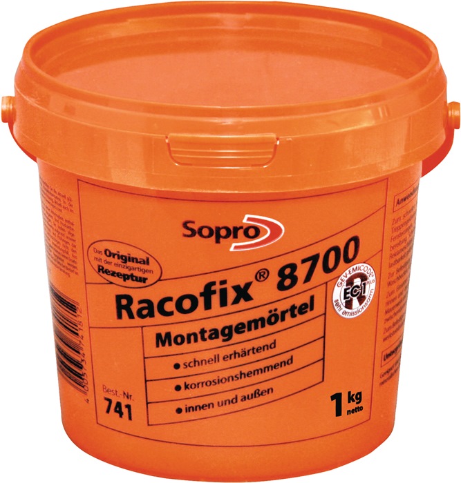 SOPRO Montagemörtel Racofix® 8700 1:3 (Wasser/Mörtel) 1 kg 16 Eimer