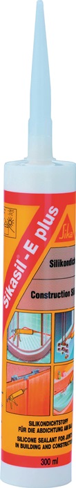 SIKA Silicondichtstoff SIKASIL E plus schwarz 300 ml 12 Kartuschen