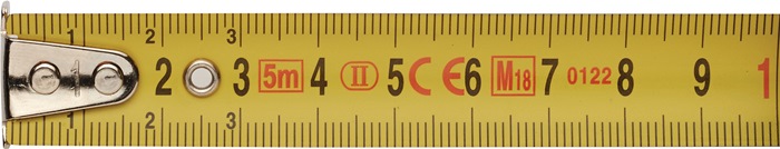 PROMAT Taschenrollbandmaß Länge 5 m Breite 19 mm mm/cm EG II Kunststoff Automatic