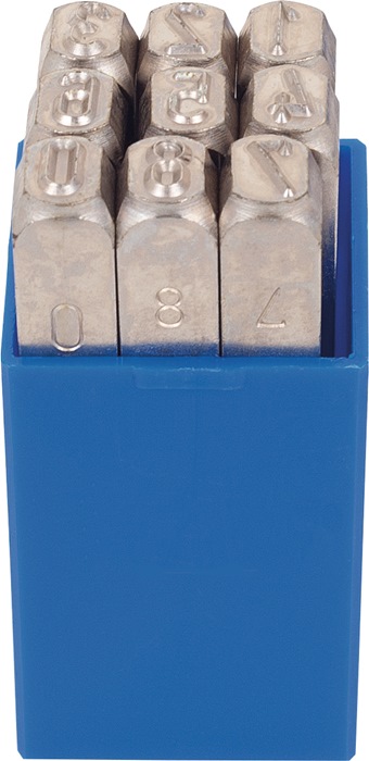 KUKKO Schlagzahlensatz 330 9-teilig Zahlen 0 - 9 Schrifthöhe 10 mm in Kunststoffbox
