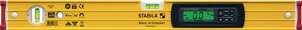 STABILA Elektronikwasserwaage TECH 196M electronic 61 cm Aluminium gelb ± 0,5 mm/m ohne Durchgriff, mit Tasche