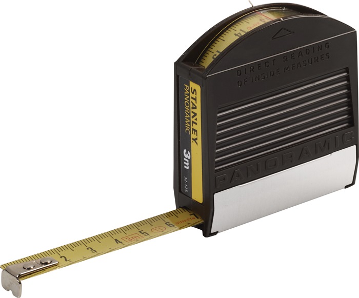 STANLEY Taschenrollbandmaß Panoramic Länge 3 m Breite 12,7 mm mm/cm EG II Kunststoff mit Metallfuß