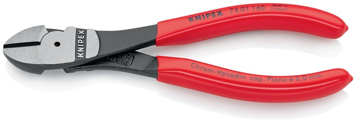 Knipex Kraftseitenschneider 74 01 160 Länge 160 mm poliert Form 0 mit Kunststoffüberzug