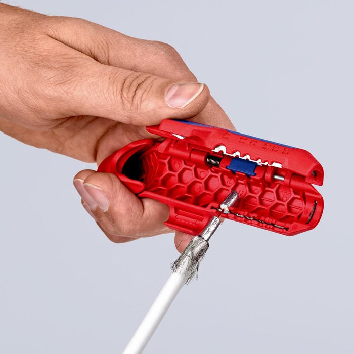 Knipex Universal Abmantelungswerkzeug ErgoStrip® 16 95 02 SB Länge 130 mm für Linkshänder