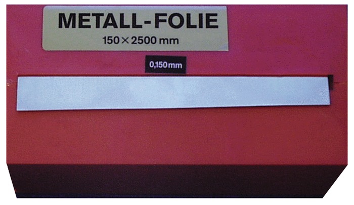 Metallfolie Dicke 0,200 mm Stahl Länge 2500 mm Breite 150 mm