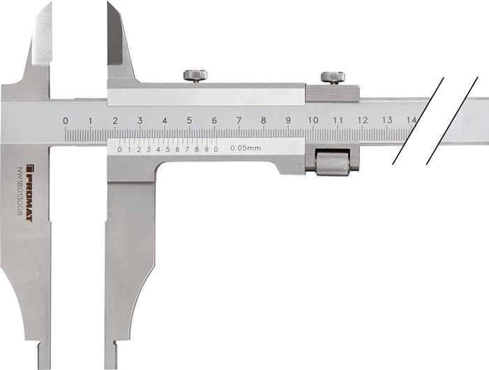 PROMAT Werkstattmessschieber DIN 862 1000 mm mit Messerspitzen Schnabellänge 150 mm