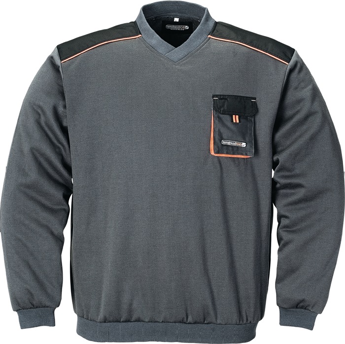 TERRATREND Pullover  Größe L dunkelgrau/schwarz/orange