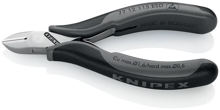 Knipex Elektronik-Seitenschneider 77 12 115 ESD Länge 115 mm Form 1 Facette ja spiegelpoliert