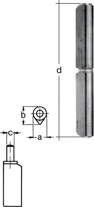 GAH Profilrolle  Bandlänge 100 mm Stahl blank Stift-Ø 8 mm 24 Stück