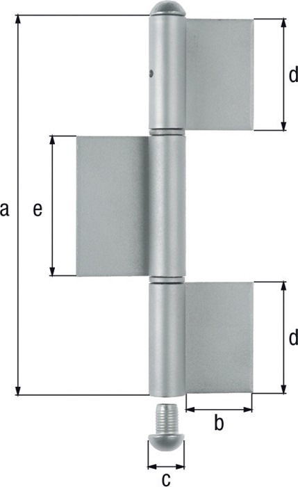 GAH Konstruktionsband  3-teilig zum Anschweißen Stahl rohRundkopf 260/50/16/80 mm