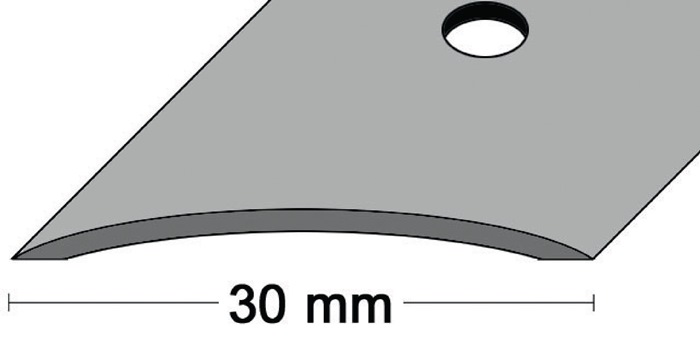 PG Teppichschiene Breite 30 mm Länge 1000 mm Aluminium silberfarbig eloxiert gewölbt mittig gelocht 10 Stück
