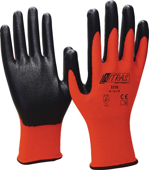 NITRAS Handschuh Nitril Foam Größe 11 rot/schwarz PSA-Kategorie II 12 Paar