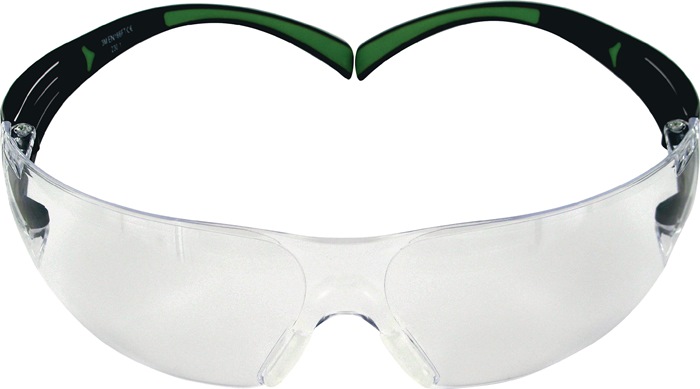 3M Schutzbrille SecureFit-SF400 EN 166, EN 170 Bügel schwarz grün, Scheibe klar Polycarbonat