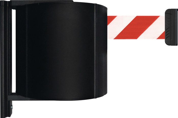 VIA GUIDE Gurtkassette  D170xH215mm schwarz Gurtlänge 12 m rot/weiß zur Wandmontage