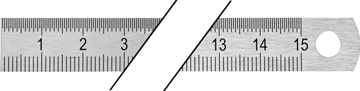 PROMAT Stahlmaßstab Länge 150 mm Stahl biegsam Teilung B = mm/1/2 mm