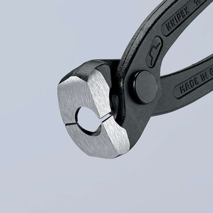 Knipex Ohrklemmenzange 10 99 I220 Länge 220 mm Kopf schwarz atramentiert Kunststoff-Überzug seitliche Pressnase