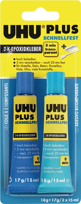 UHU 2K-Epoxidharzklebstoff PLUS SCHNELLFEST 35 g farblos