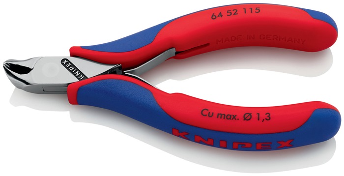 Knipex Elektronikvornschneider 64 52 115 Länge 115 mm Form 5 ohne Facette spiegelpoliert mit Mehrkomponenten-Hüllen