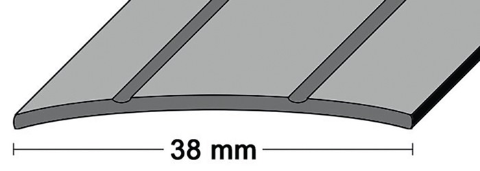 PG LM-Übergangsschiene Breite 38 mm Länge 90 cm Aluminium silberfarbig 2 Rillen mittig gelocht 10 Stück