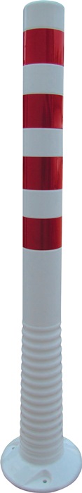 Sperrpfosten  PU weiß/rot Ø 80 mm zum Aufschrauben m.Befestigungsmaterial Höhe über Flur 1000 mm