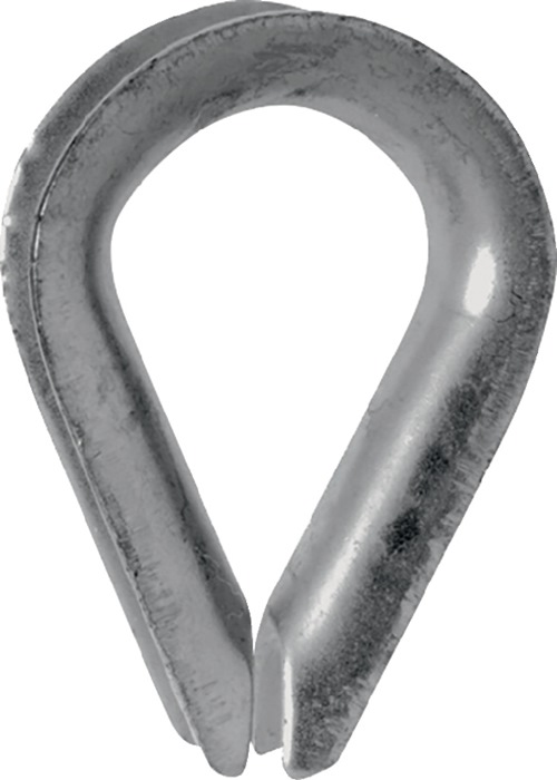 Kausche DIN 6899 Form B 10 mm Seil-Nenngröße 9,0 mm galvanisch verzinkt mit tiefer Rille 50 Stück