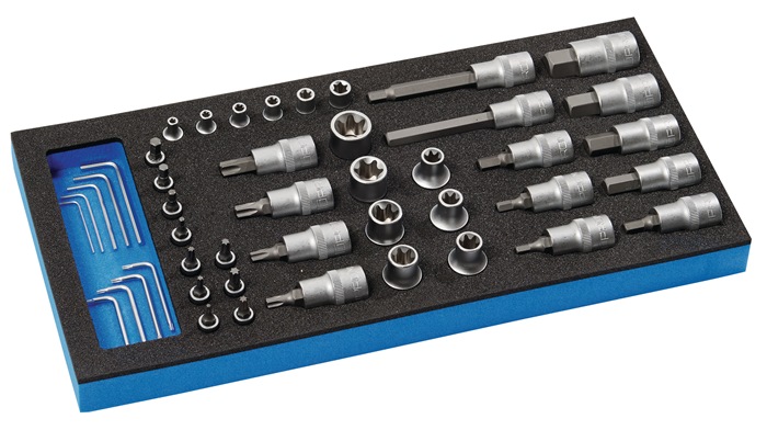 PROMAT Werkzeugmodul  46-teilig 1/3-Modul Steckschlüssel